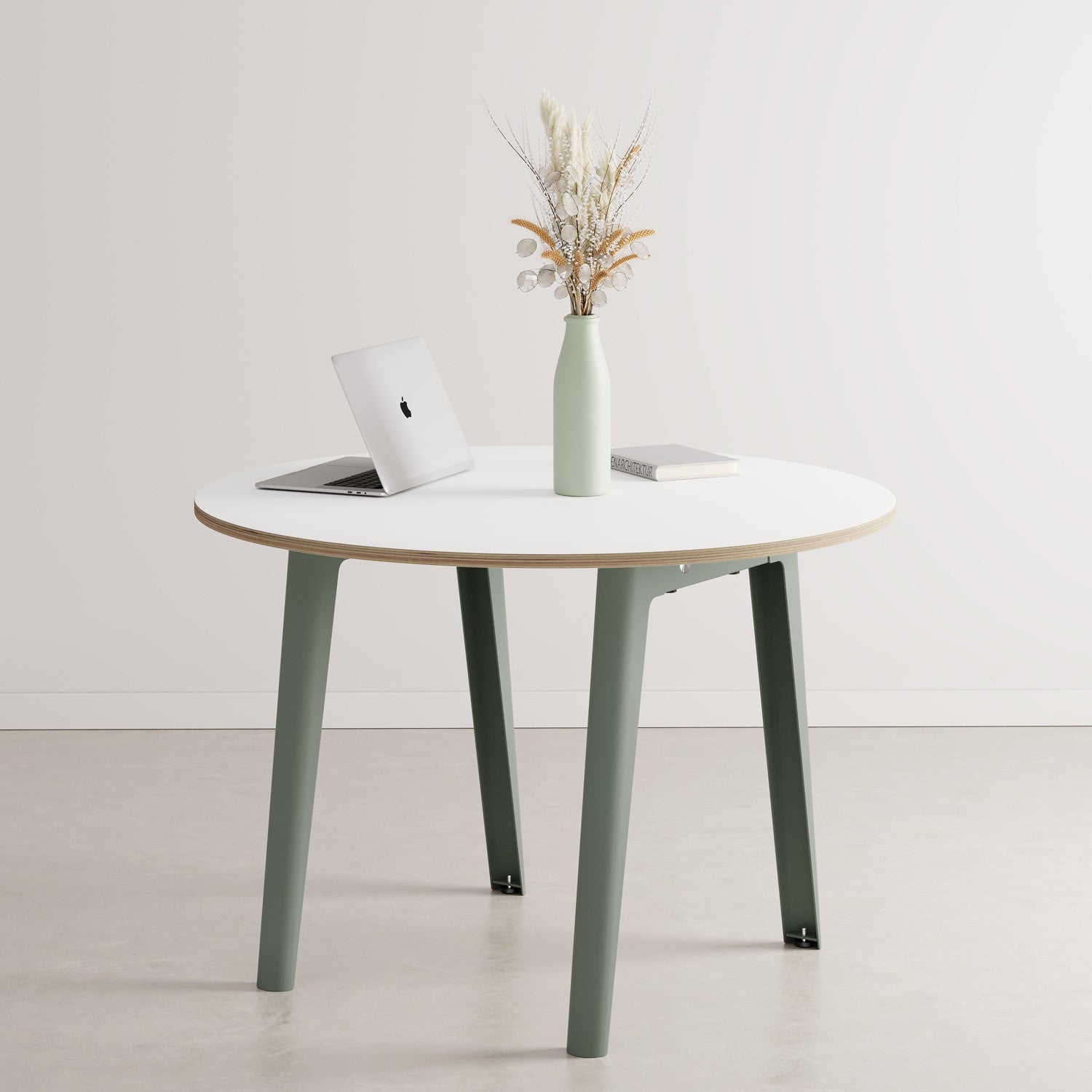 Runder Konferenztisch NEW MODERN Ø 110cm - Multiplex weiß