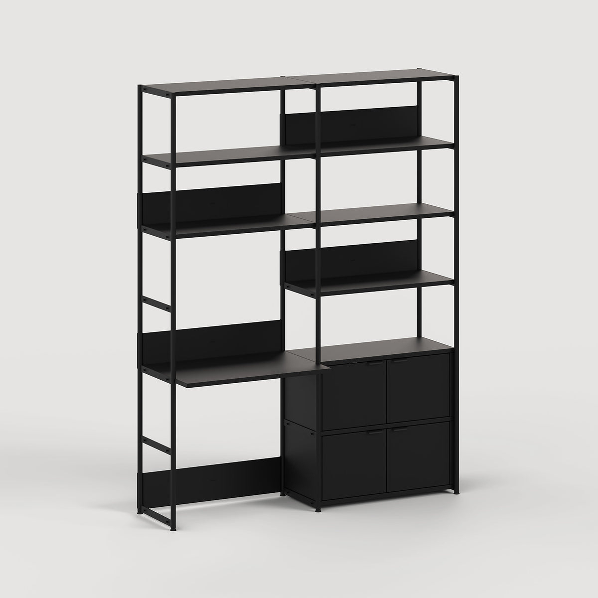 Etagère bureau UNIT - H180 à 215 x  L164cm - acier thermolaqué