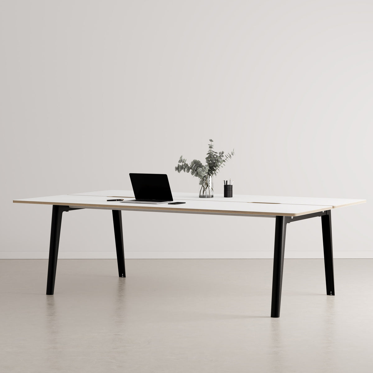 NEW MODERN 4-seater workbench - white plywood