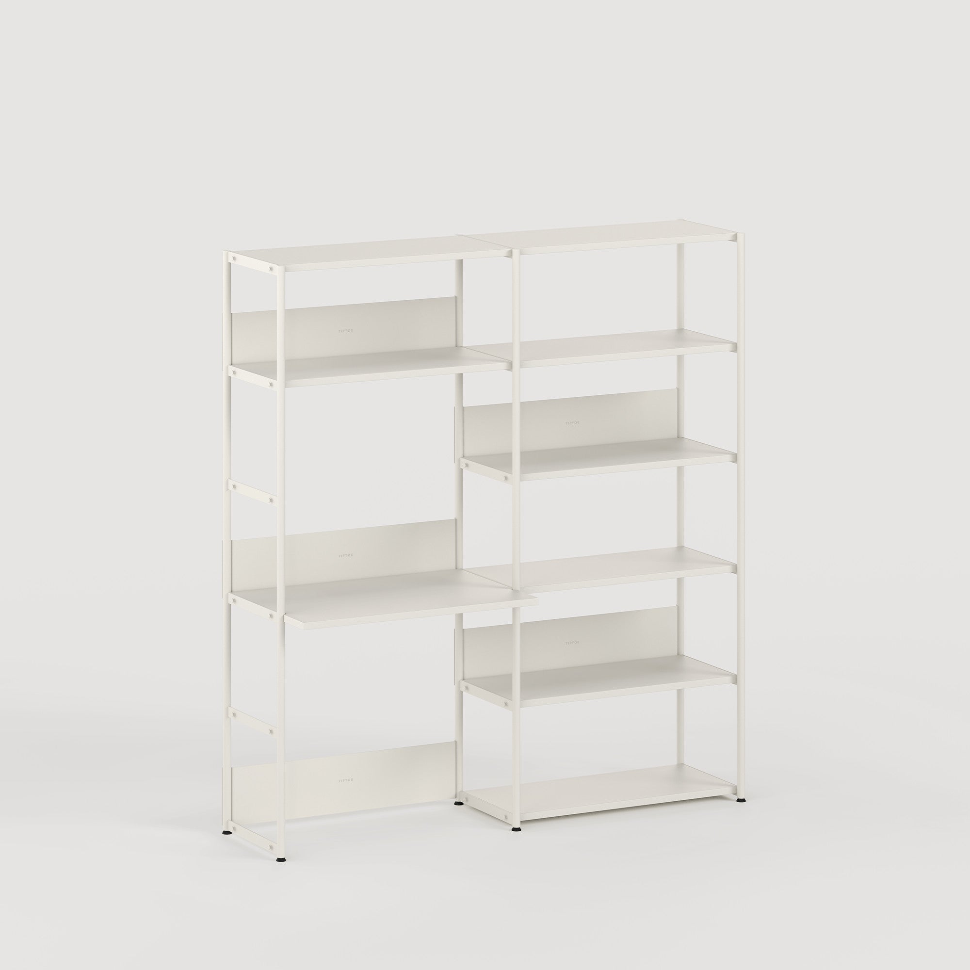 Scaffale con scrivania UNIT - H180 à 215 x  L164cm - acciaio verniciato a polvere