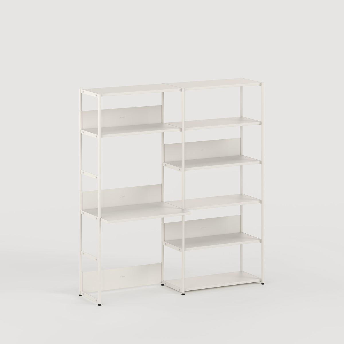 Scaffale con scrivania UNIT - H180 à 215 x  L164cm - acciaio verniciato a polvere