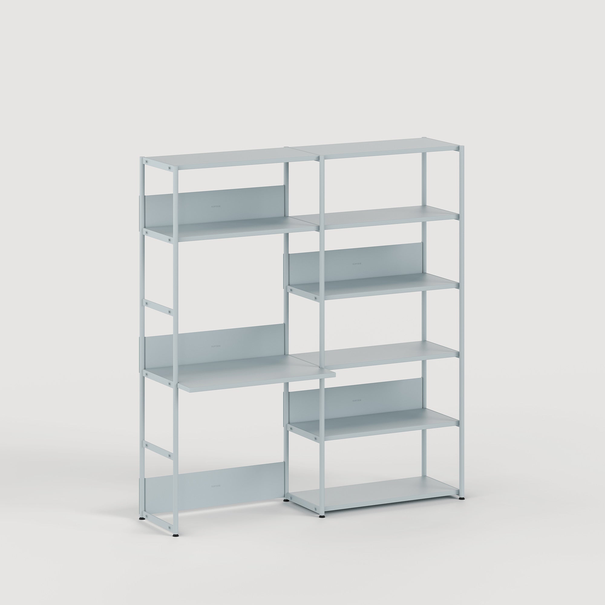 Scaffale con scrivania UNIT - H180 à 215 x  L164cm - acciaio verniciato a polvere